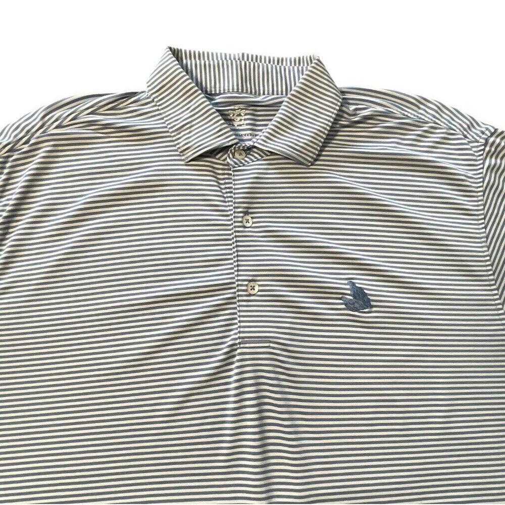 Turtleson Tour Performance Quail Hollow Members Golf Polo Shirt Blue XL Men